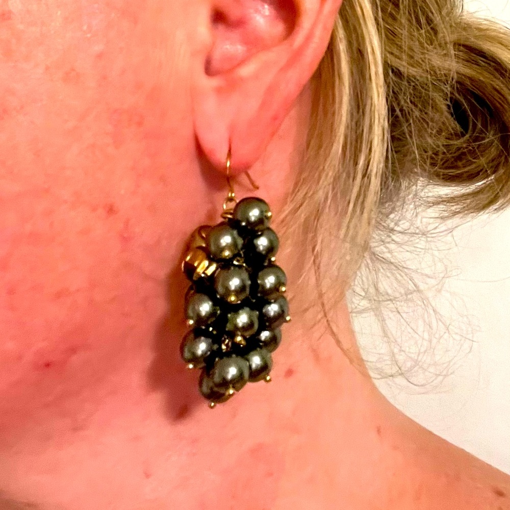 J.Crew Retail “Grape” Beaded Earrings! Very Rare! In perfect condition!